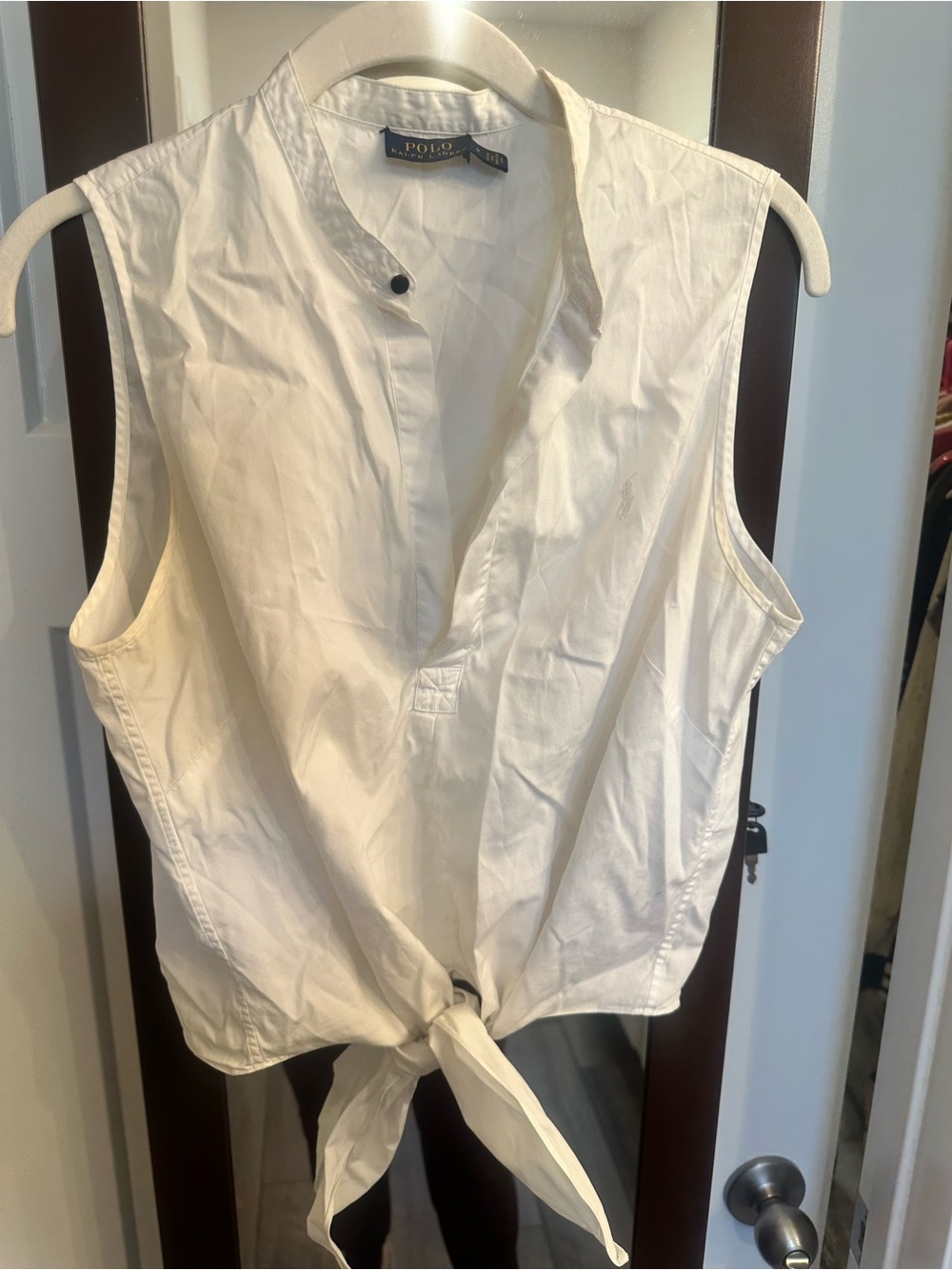 Ralph Lauren Cream Tie-Front Sleeveless Camisole